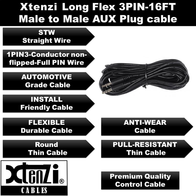 Xtenzi 3Pin Jack Flex Cable Wire Accessory for Bass Remote Knob Compatible with Kicker CX DX PX KEY500.1 Hideaway Amplifiers (15 Feet) - Image 5
